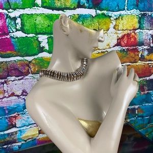 NWT~WHBM Crystal and Brass necklace